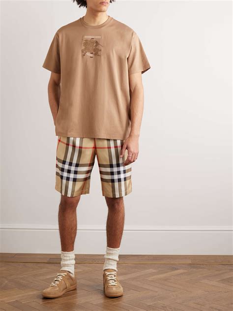 BURBERRY Straight-Leg Checked Silk-Twill Shorts | ミスターポーター