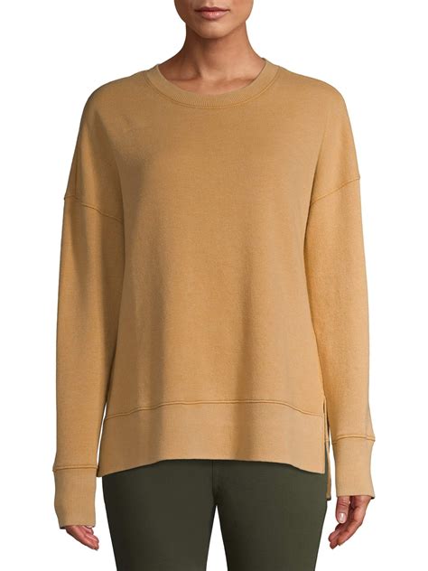 Time and Tru Women's Crewneck Sweatshirt with Long Sleeves - Walmart ...