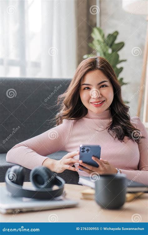 Asian Girl Student Online Learning Class Study Online Video Call Zoom ...