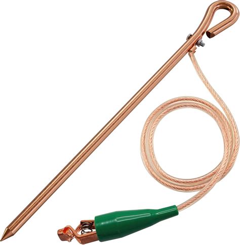 UNIFAMILY 12 x 1/2 IN Copper Grounding Rod with 4.9FT Wire and ...