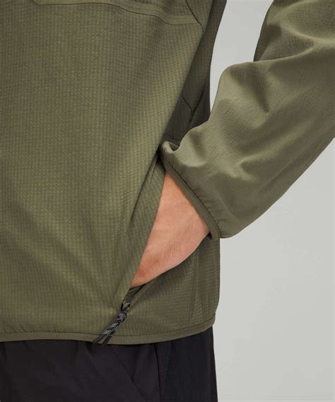 Lululemon Fleece Hiking Zip Up - Medium Olive - lulu fanatics