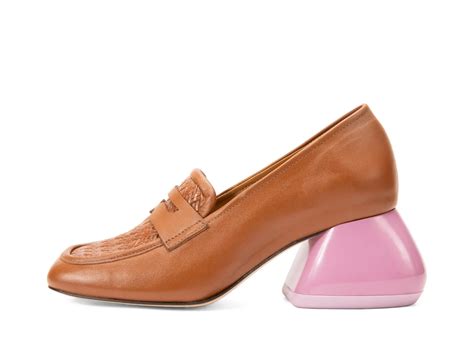 Bee - Brown/Pink | Penny Loafer Heels | Fluevog Shoes