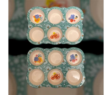 Set of Two Pioneer Woman Flea Market 10 1/2 Ceramic Stoneware Muffin ...