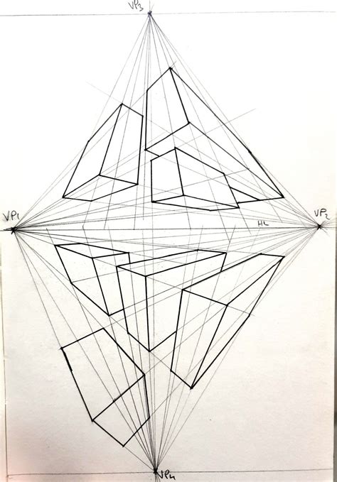4 Point Perspective Drawing | Dibujos de geometria, Dibujo en ...