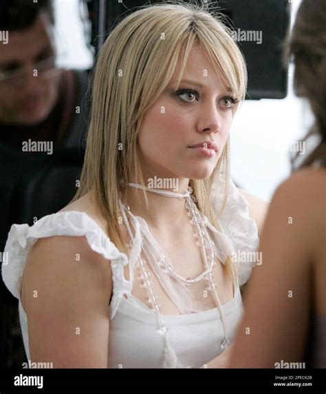 Actress and singer Singer Hilary Duff on the set for the Ice Breakers ...