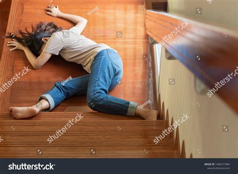 Woman Fall Down Stairs