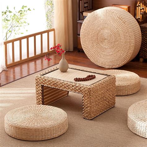 Amazon.com: Honrane Floor Pillow, Natural Straw Outdoor Floor Cushion ...