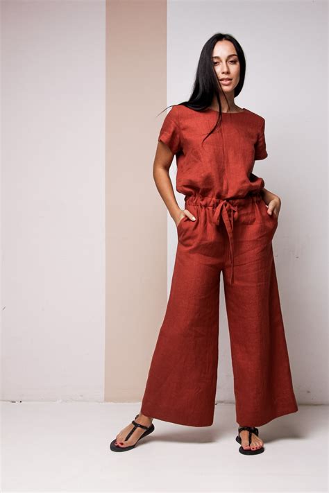Linen Jumpsuit for Women,wrap Linen Jumpsuit,linen Overalls Women,linen ...