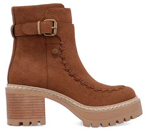 MIA Shoes Whipstitch Platform Buckle Boots - To ula - QVC.com