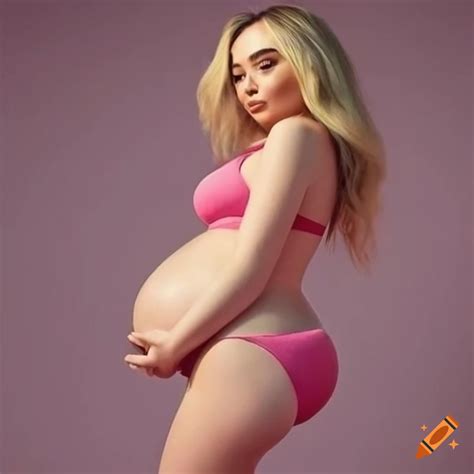 Maternity photoshoot of sabrina carpenter in bikini on Craiyon