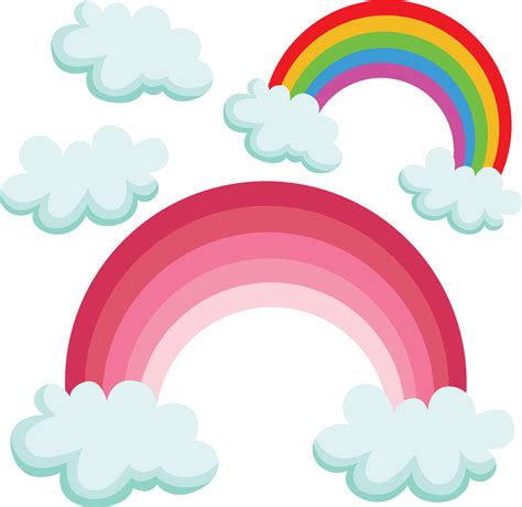 Pink Rainbow Valentine Cloud Illustration Vector Clipart 15216302 ...