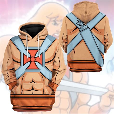 Master Of The Universe He Man Costume Hoodie Sweatshirt T-Shirt ...
