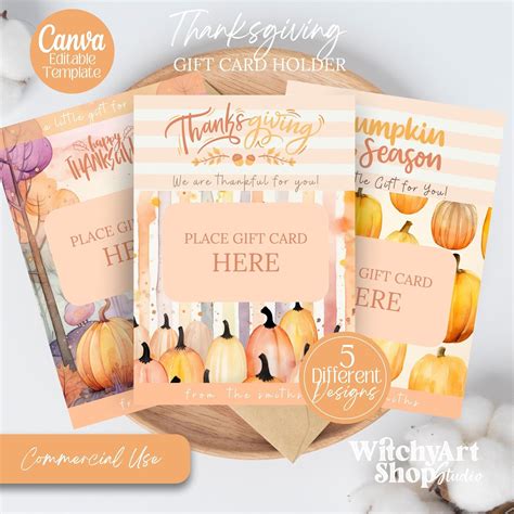 Printable Thanksgiving Gift Card Holder Coffee Gift Card - Etsy