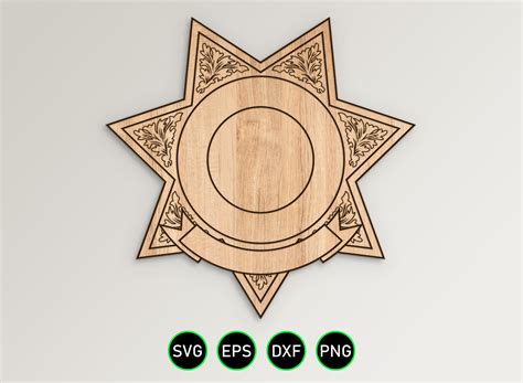 Sheriff Star Badge SVG: 7 Point Vector Clipart (digital Download) - Etsy