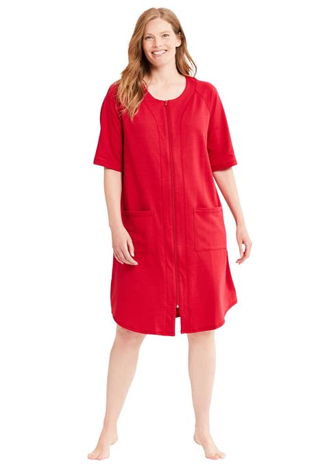 Women's Plus Size Cotton Terry Robe at Zane Hodge blog