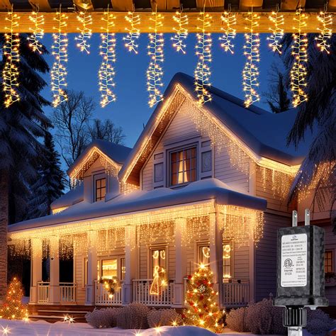 Brightown Cluster Icicle Lights for Outside, 20Ft 1125 LED Christmas ...