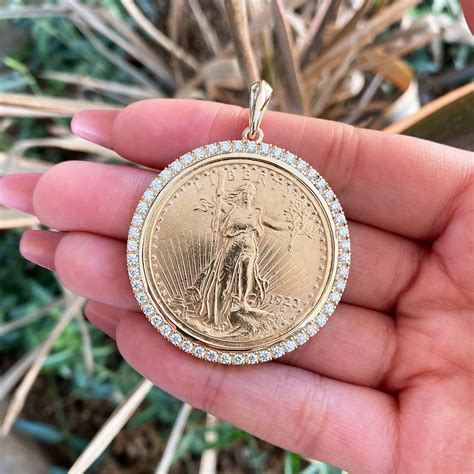 Stunning U.S. $20 Gold Coin and Diamond Necklace (over 1.5ctw of ...