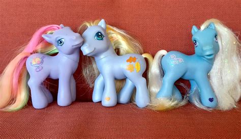 Finally got around to getting some G3 ponies. Here are Rainbow Swirl, Autumn Skye, and Blue Mist ...