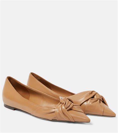 Hedera leather ballet flats in beige - Jimmy Choo | Mytheresa