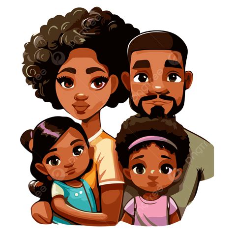 Cartoon Black Family