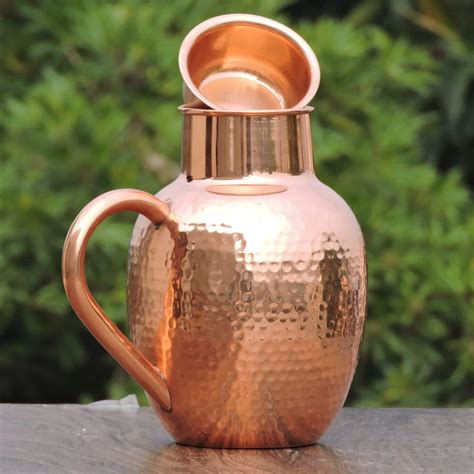 Wholesale Pure Copper Drinking Water Jug With Lid & Handle For Home ...