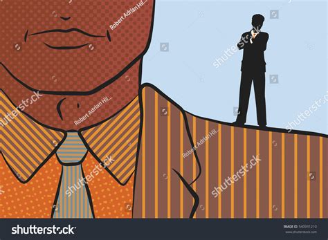 Vector Illustration Businessman Standing On Shoulder Stock Vector ...