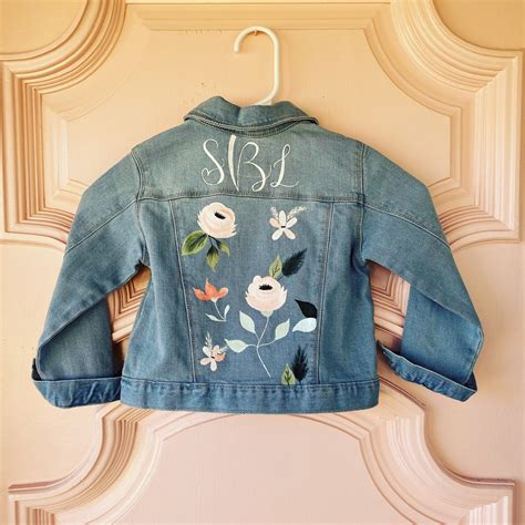 Hand Painted Denim Jacket Monogram Jacket Monogram Kids Denim Jacket ...
