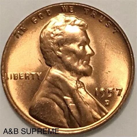 1957 D Lincoln Wheat Cent Bronze Penny Gem Bu Uncirculated - Etsy