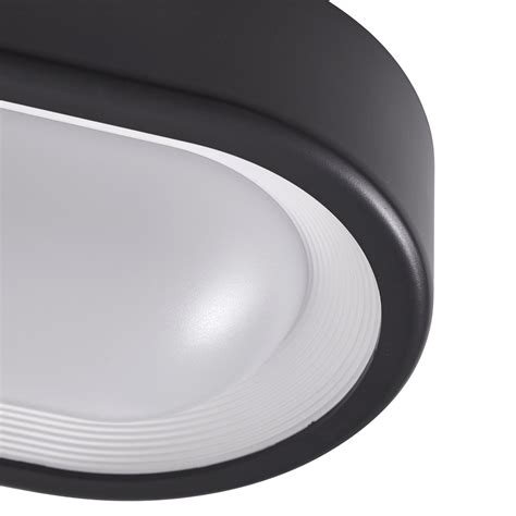 Lindby LED udendørs loftlampe Niniel, sort, 24 x 14 cm | Lampegiganten.dk