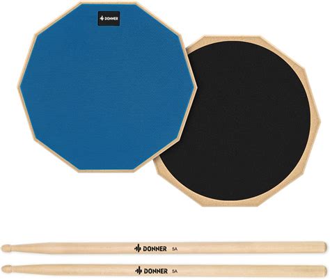 Donner Drum Practice Pad 8 Inches, Silent Practice Drum Pad 2-Sided ...