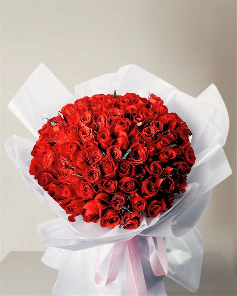Desire - 99 Fresh Juicy Roses Bouquet - V-DAY 2026 by FARM Florist ...