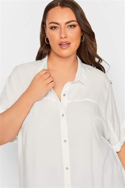 YOURS Curve Plus Size White Short Sleeve Top | Yours Clothing