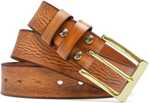 Snapklik.com : Jeereal Full Grain Leather Mens Belt Heavy Duty Leather Belt