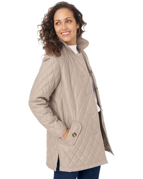 Women's Quilted Car Coat | Car coat, Lightweight quilted jacket, Casual