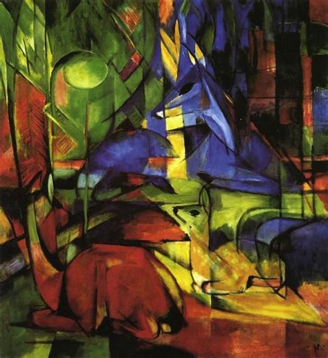 Franz Marc, Deer in the Forest II, 1914. | Franz marc, Degenerate art ...
