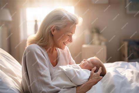 Premium Photo | An elderly woman lovingly cradling a baby in her arms ...