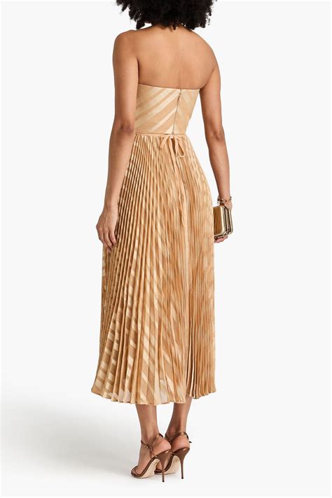 ZIMMERMANN Strapless pleated jacquard midi dress | THE OUTNET