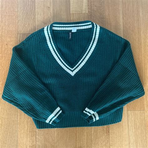 dark green sweater 🪵. size XS. wore only once. has a... - Depop