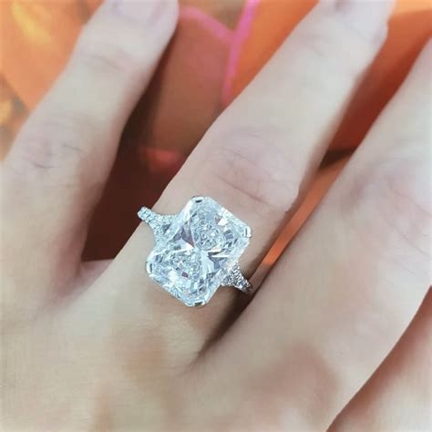 5 Carat Radiant Cut Engagement Ring. 4CT Radiant Diamond Ring, Lab ...