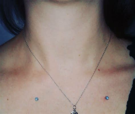 Two year healed collarbone dermals (Marianna, FL) : r/piercing