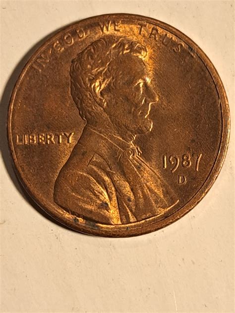1987 D Penny Error | eBay