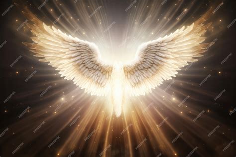 Premium Photo | Angel wings in the sky with sun rays