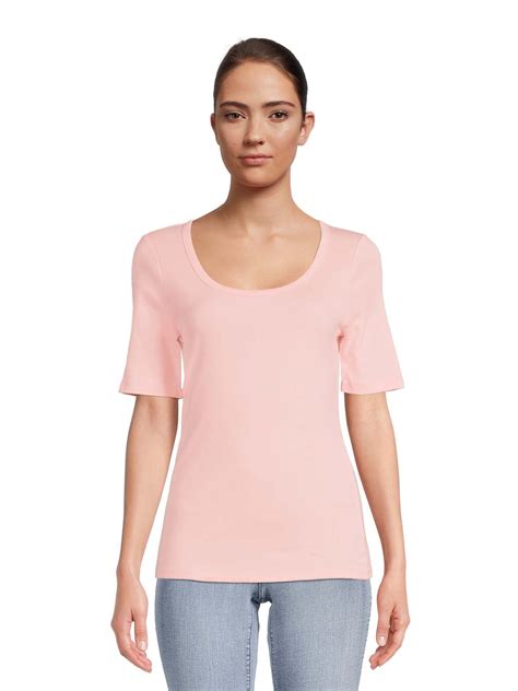 Time And Tru Women's Elbow Sleeve T-Shirt - Walmart.com