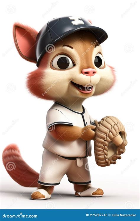 Portrait of Confident Squirrel - Baseball Player. AI Genarated Stock ...