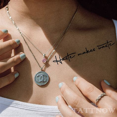 Word Haste Makes Waste Semi-permanent Tattoo Words Sleeve Tattoo ...