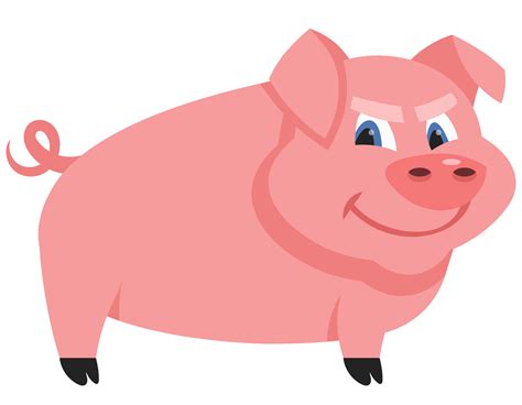 Male pig side view. Farm animal in cartoon style. 4862962 Vector Art at Vecteezy