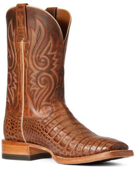 Ariat Men's Denton Exotic Caiman Belly Skin Western Boots - Broad ...