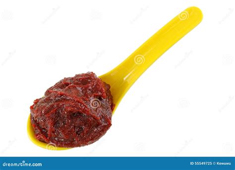Korean Fermented Red Hot Pepper Paste Stock Image - Image of spoon ...