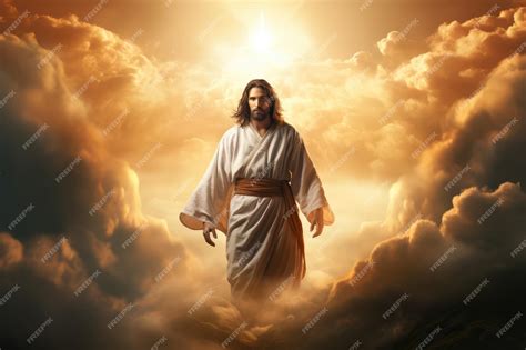 Image Of Jesus Walking In The Clouds
