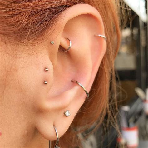 Double Tragus Ear Piercings